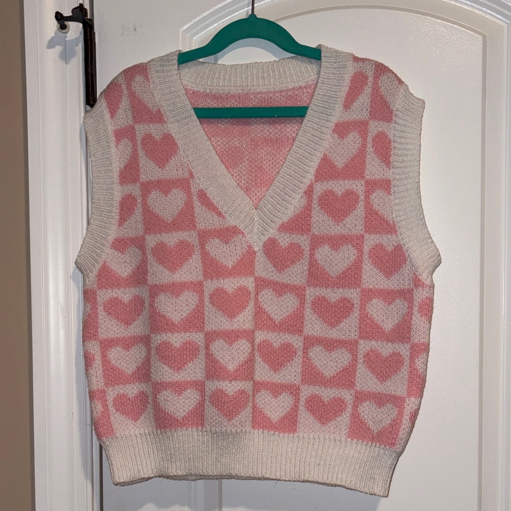 💕 Pink Heart Sweater Vest 💕
